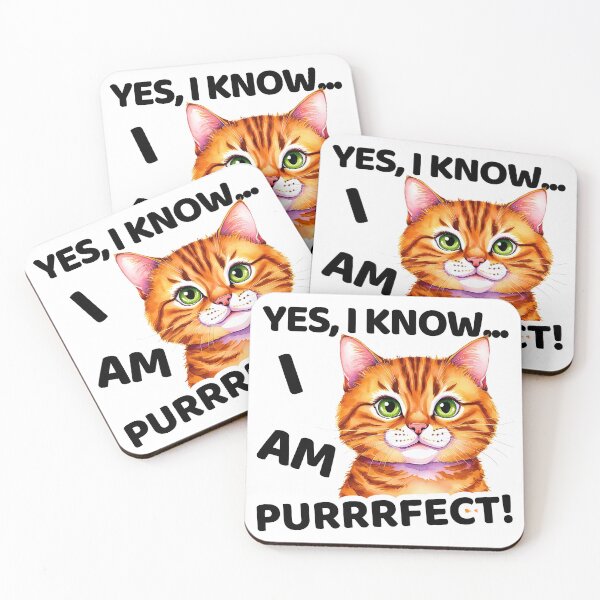 Item preview, Overconfident Orange Tabby Cat – "Yes, I Know... I'm Purrrfect!" Cartoon designed and sold by Fredster1966.