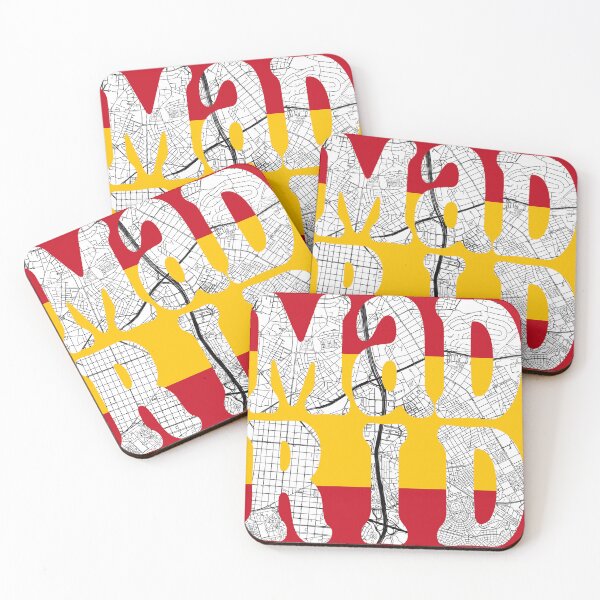 Item preview, Madrid City Map Typography – Spain Urban Art on Flag Background designed and sold by Michael van der Hoorn.