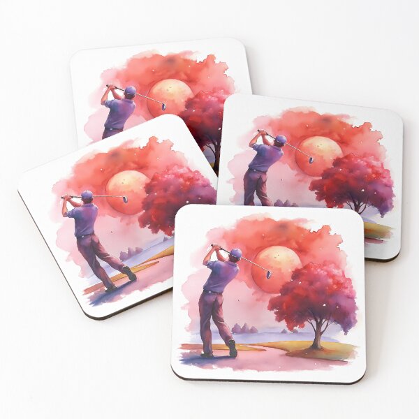 Item preview, Sunset Golf Course Art Sport Illustration Golfing Landscape designed and sold by ART ATTACK ZONE.