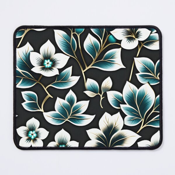 Item preview, Seamless Repeat of Vintage Floral Design with Teal Accents designed and sold by Juliette Ozkalfayan.