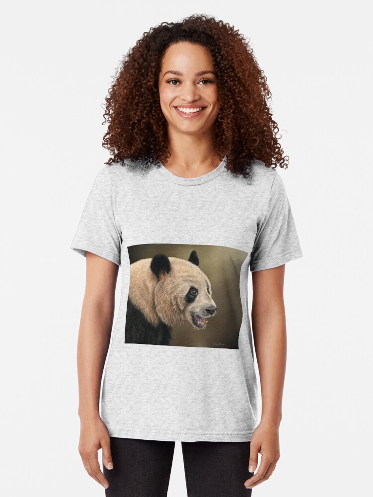 Alternate view of Giant Panda Tri-blend T-Shirt