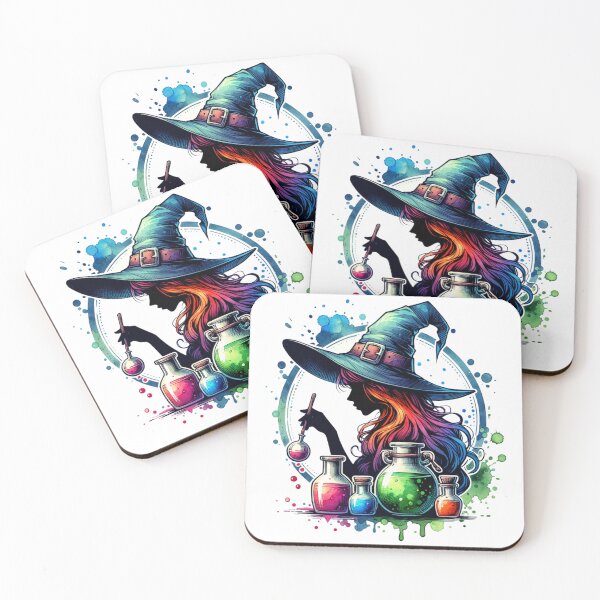 Item preview, Watercolor Witch Making Potions designed and sold by 2ndSketch.