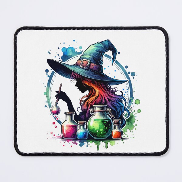 Item preview, Watercolor Witch Making Potions designed and sold by 2ndSketch.