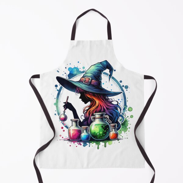 Item preview, Watercolor Witch Making Potions designed and sold by 2ndSketch.