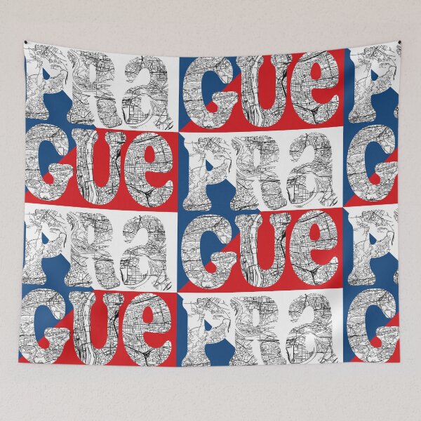 Item preview, Prague City Map Typography – Czech Republic Travel Art with Flag designed and sold by Michael van der Hoorn.