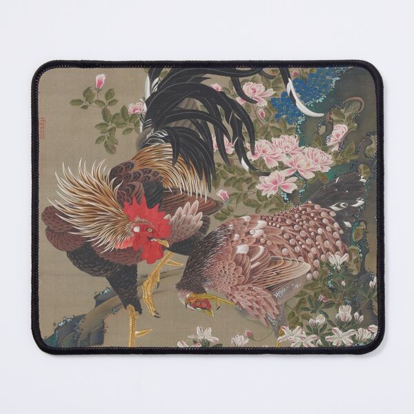 Item preview, Jakuchū 【Hydrangea and Two Roosters】伊藤若冲【紫陽花双鶏図】 designed and sold by LOVEandPIECE-JP.