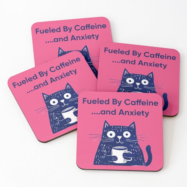 Item preview, Cat Humor: Fueled By Caffeine....and Anxiety designed and sold by Artflow Pixel Studios.