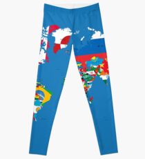 Traveler World Map Flags Leggings