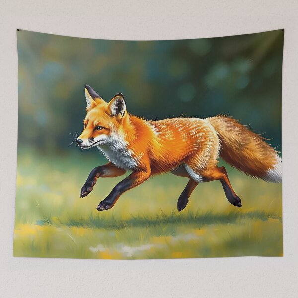 Item preview, Red Fox Oil Painting Style Forest Animal Art designed and sold by kakarikihill.