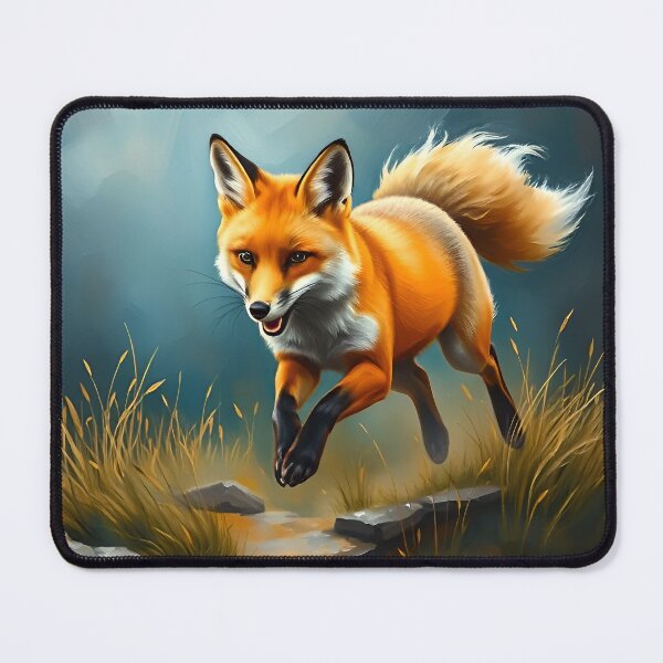 Item preview, Leaping Red Fox Oil Painting Style Forest Animal Art designed and sold by kakarikihill.