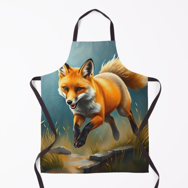 Item preview, Leaping Red Fox Oil Painting Style Forest Animal Art designed and sold by kakarikihill.