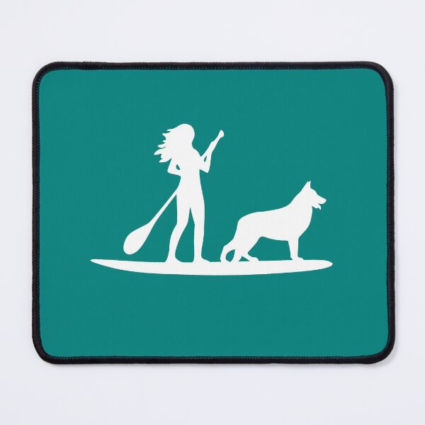 Item preview, Woman Standup Paddleboarding With German Shepherd SUP designed and sold by Guarddogdrive.