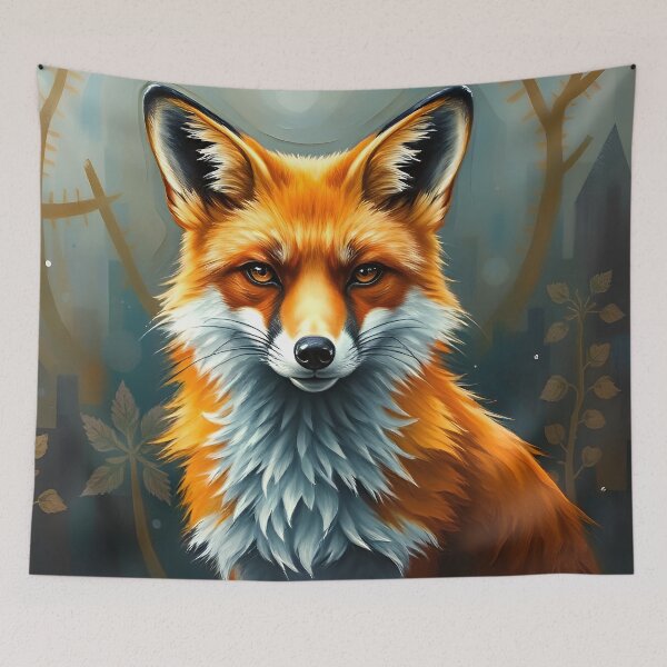 Item preview, Stylized Red Fox Oil Painting Style Forest Animal designed and sold by kakarikihill.