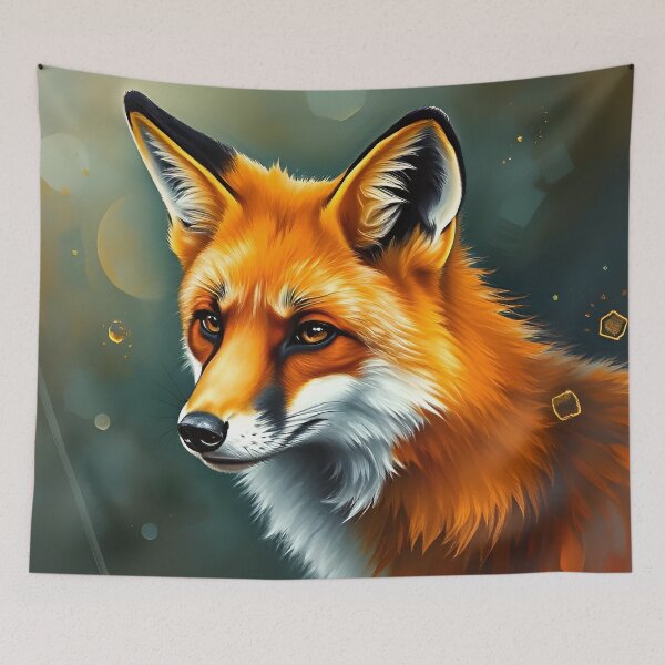 Item preview, Red Fox Portrait Oil Painting Style Forest Animal designed and sold by kakarikihill.