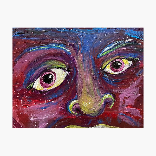 Item preview, A Most Interesting Face Print (blue & purple) designed and sold by Sparkleweather.