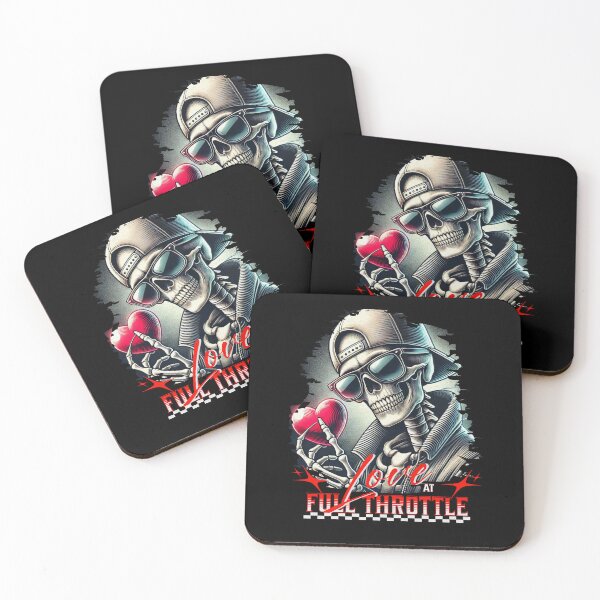 Item preview, Love At Full Throttle Heart Cool Skeleton Skull Racing Valentines Day Valentine designed and sold by CarantinedChaos.