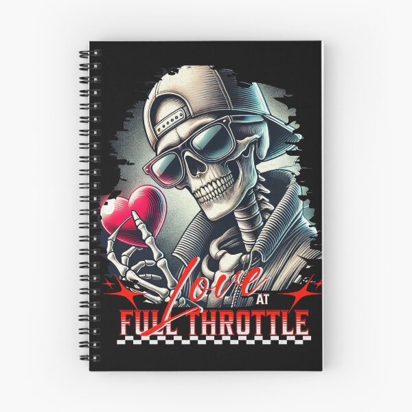 Item preview, Love At Full Throttle Heart Cool Skeleton Skull Racing Valentines Day Valentine designed and sold by CarantinedChaos.