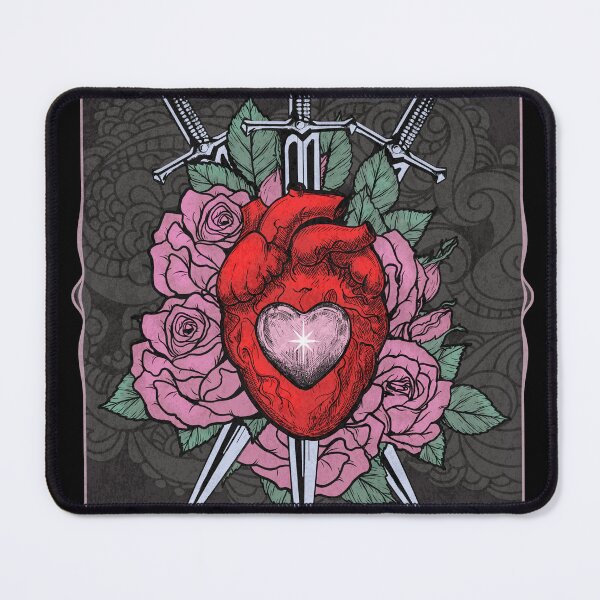 Item preview, Three of Swords with Heart and Roses Tarot designed and sold by ShaireProd.