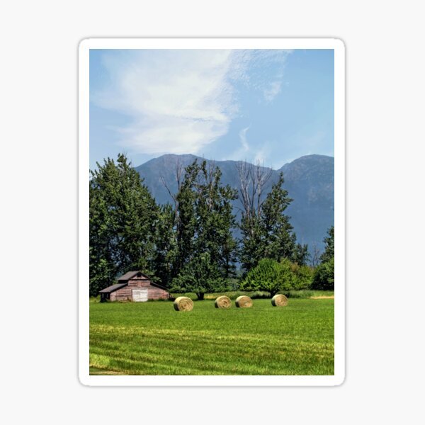 "Hay Bales And A Barn Kalispell, Montana" Sticker for Sale by jtrommer Redbubble