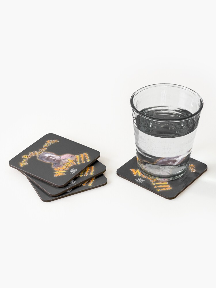 Aperçu 2 sur 5. Dessous de verre (lot de 4) avec l'œuvre Quoi!!! créée et vendue par LevonsCrazyArt.
