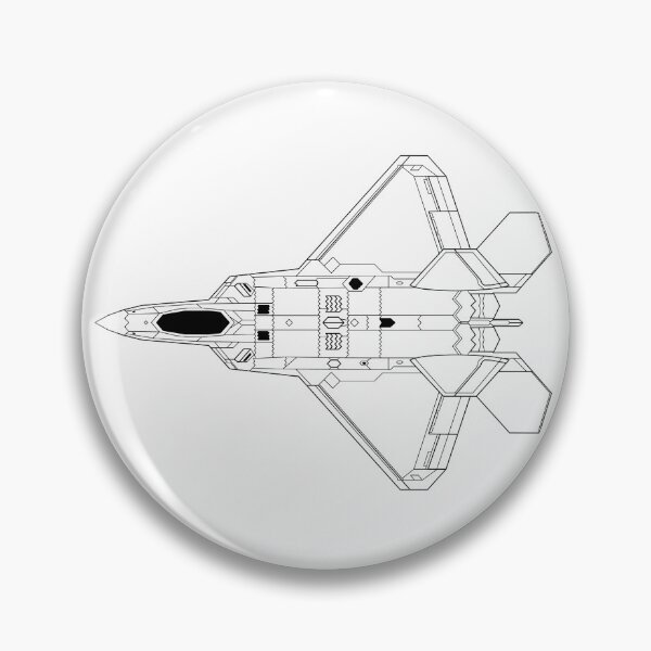 Item preview, F-22 Raptor Top View Line Art designed and sold by Aero-ink45.
