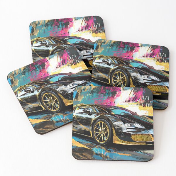 Item preview, Black & Gold Bugatti Veyron – Luxury Pop Art Wall Art designed and sold by AutoPopStudio.