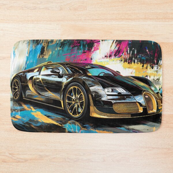 Item preview, Black & Gold Bugatti Veyron – Luxury Pop Art Wall Art designed and sold by AutoPopStudio.