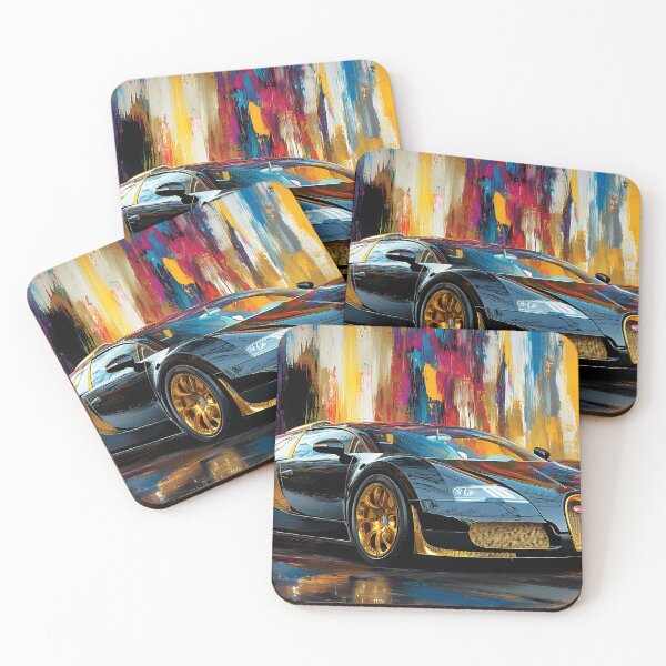 Item preview, Black & Gold Bugatti Veyron – Luxury Pop Art Wall Art II designed and sold by AutoPopStudio.