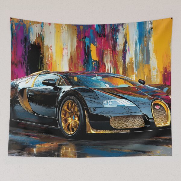 Item preview, Black & Gold Bugatti Veyron – Luxury Pop Art Wall Art II designed and sold by AutoPopStudio.