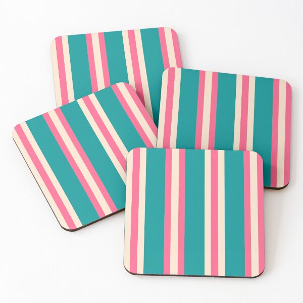 Item preview, Pink and teal cabana stripes designed and sold by Home Cyn Home.