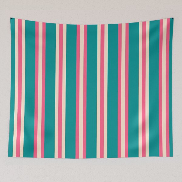 Item preview, Pink and teal cabana stripes designed and sold by Home Cyn Home.