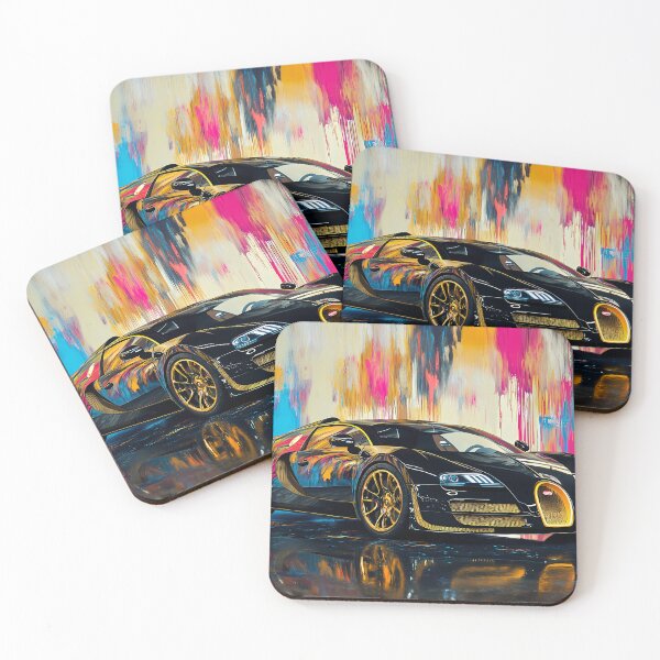 Item preview, Black & Gold Bugatti Veyron – Luxury Pop Art Wall Art III designed and sold by AutoPopStudio.
