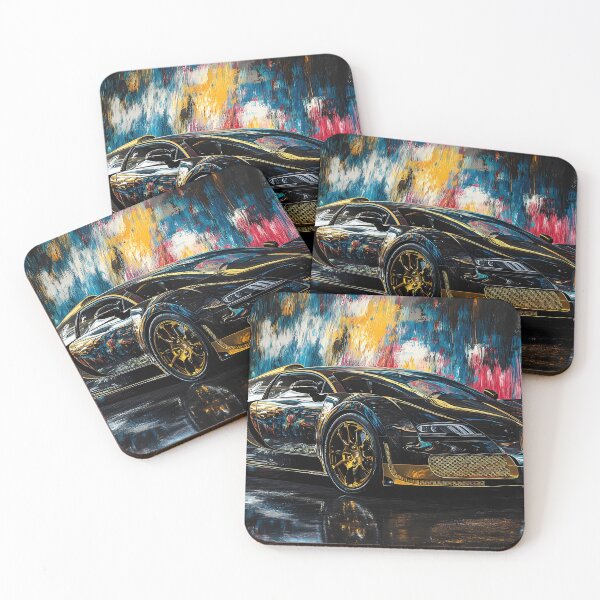 Item preview, Black & Gold Bugatti Veyron – Luxury Pop Art Wall Art IV designed and sold by AutoPopStudio.
