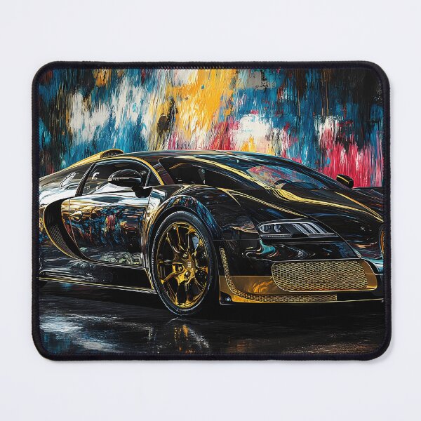 Item preview, Black & Gold Bugatti Veyron – Luxury Pop Art Wall Art IV designed and sold by AutoPopStudio.