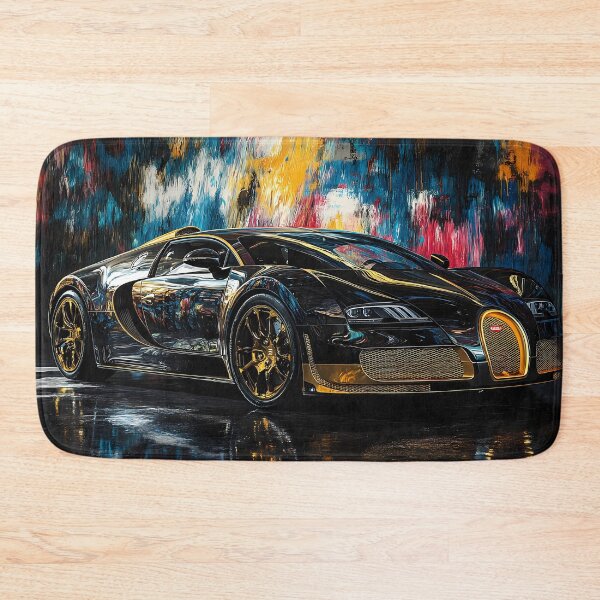 Item preview, Black & Gold Bugatti Veyron – Luxury Pop Art Wall Art IV designed and sold by AutoPopStudio.