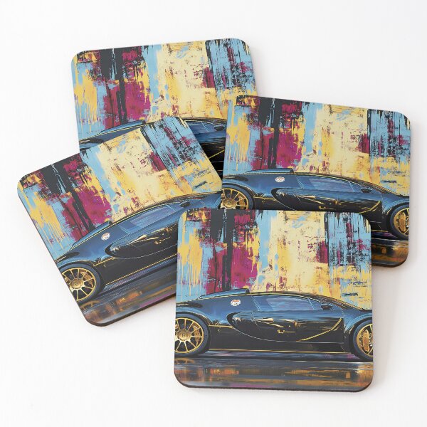 Item preview, Black & Gold Bugatti Veyron – Luxury Pop Art Wall Art V designed and sold by AutoPopStudio.