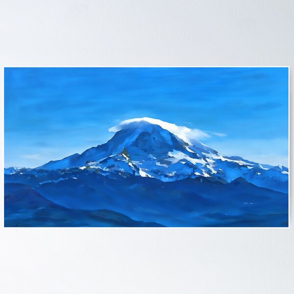 Item preview, Mount Rainier with lenticular cloud (Impressionist) designed and sold by flyscenicair.