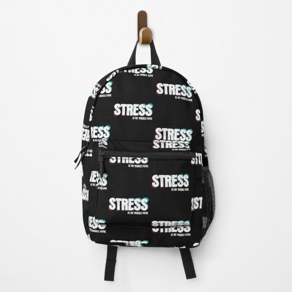 Item preview, Stress Is My Middle Name Red and Blue Glitch Typography Design designed and sold by MoeTiff.