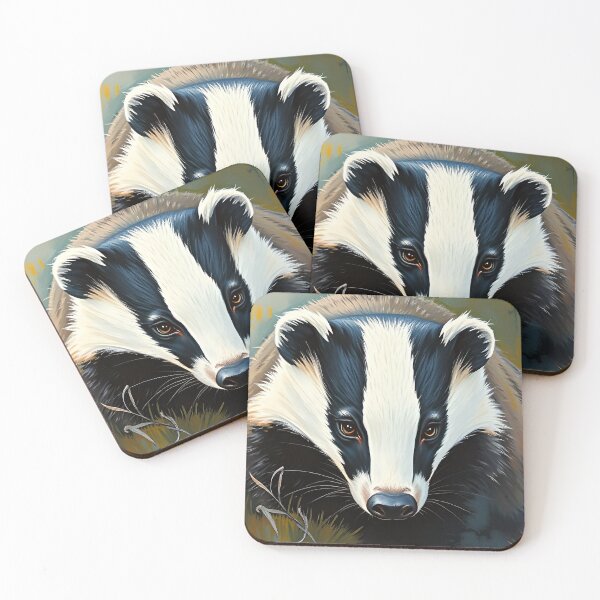 Item preview, Badger Portrait Oil Painting Style Forest Animal designed and sold by kakarikihill.