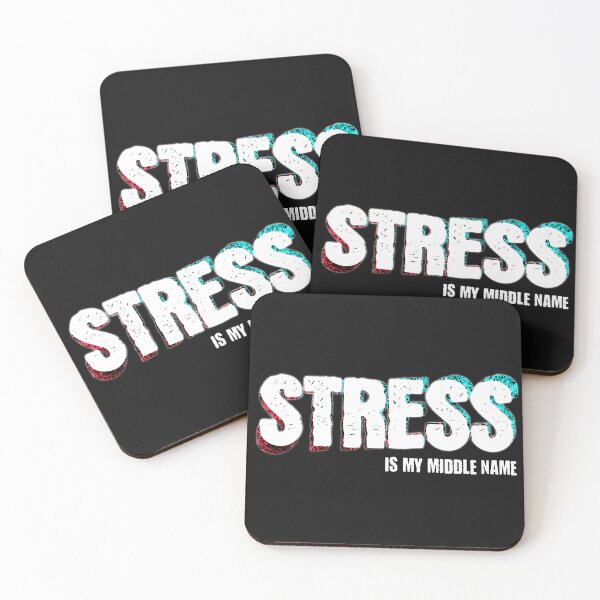 Item preview, Stress Is My Middle Name Red and Blue Glitch Typography Design designed and sold by MoeTiff.
