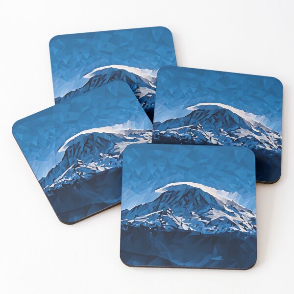 Artikelvorschau, Mount Rainier mit Linsenwolke (Poly Art) entworfen und verkauft von flyscenicair.