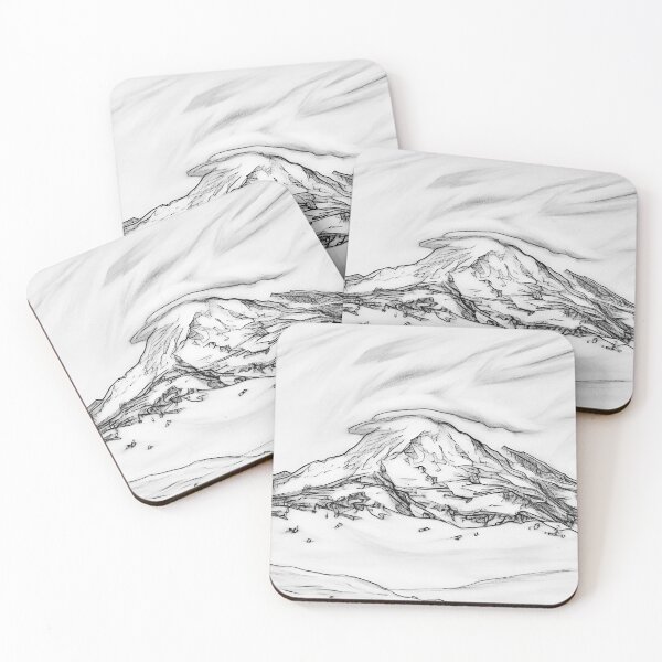 Artikelvorschau, Mount Rainier mit Linsenwolke (Skizze) entworfen und verkauft von flyscenicair.