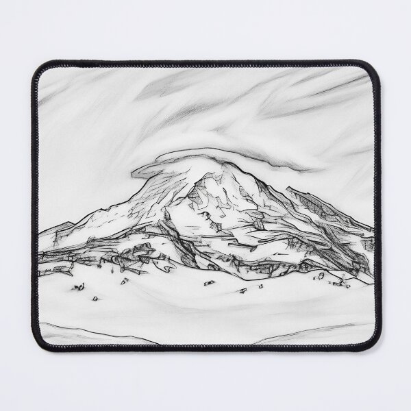 Item preview, Mount Rainier with lenticular cloud (Sketch) designed and sold by flyscenicair.