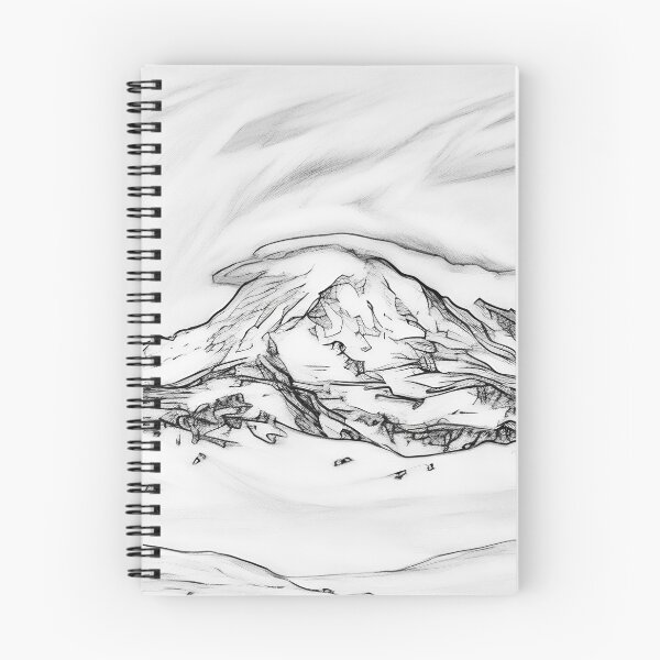 Artikelvorschau, Mount Rainier mit Linsenwolke (Skizze) entworfen und verkauft von flyscenicair.