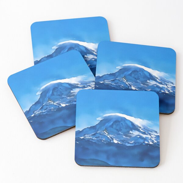 Artikelvorschau, Mount Rainier mit Linsenwolke (Aquarell) entworfen und verkauft von flyscenicair.