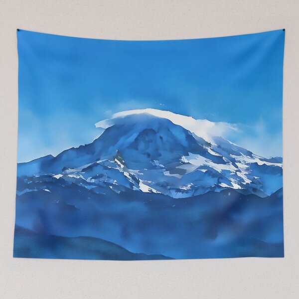 Artikelvorschau, Mount Rainier mit Linsenwolke (Aquarell) entworfen und verkauft von flyscenicair.