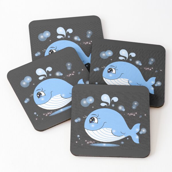 Item preview, The happy whale enjoys swimming freely back and forth in the sea, its joyful smile reflecting its delight." designed and sold by Shirley cute art .
