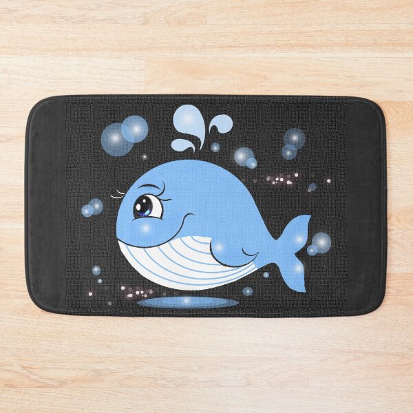 Item preview, The happy whale enjoys swimming freely back and forth in the sea, its joyful smile reflecting its delight." designed and sold by Shirley cute art .