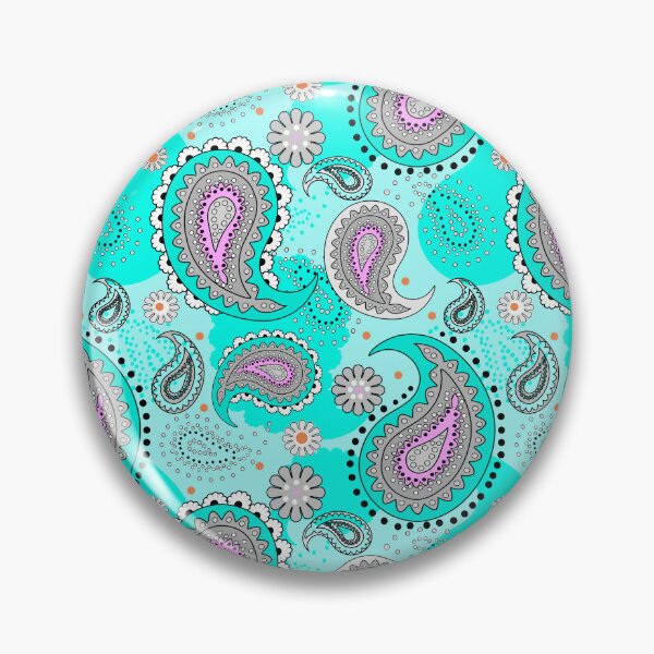 Item preview, Tribal paisley pattern bright traditional turquoise designed and sold by fuzzyfox.