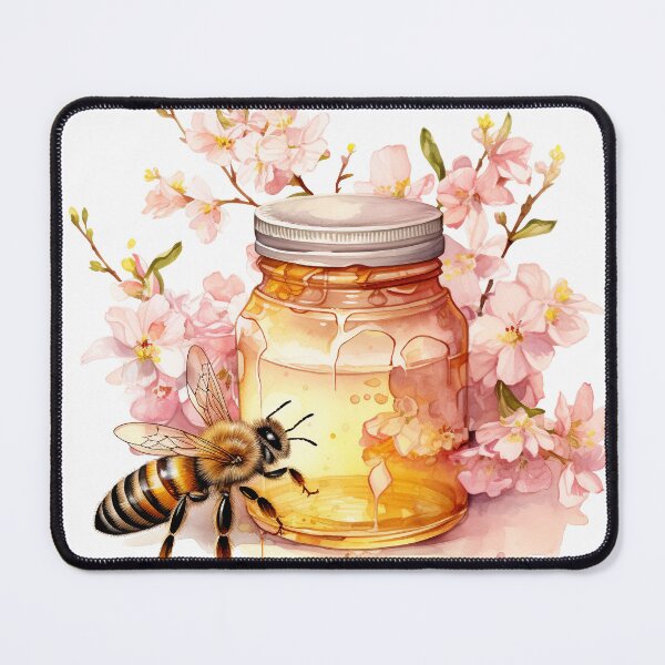 Item preview, Floral Honey Jar and Bee designed and sold by Mermaid's Whimsy.